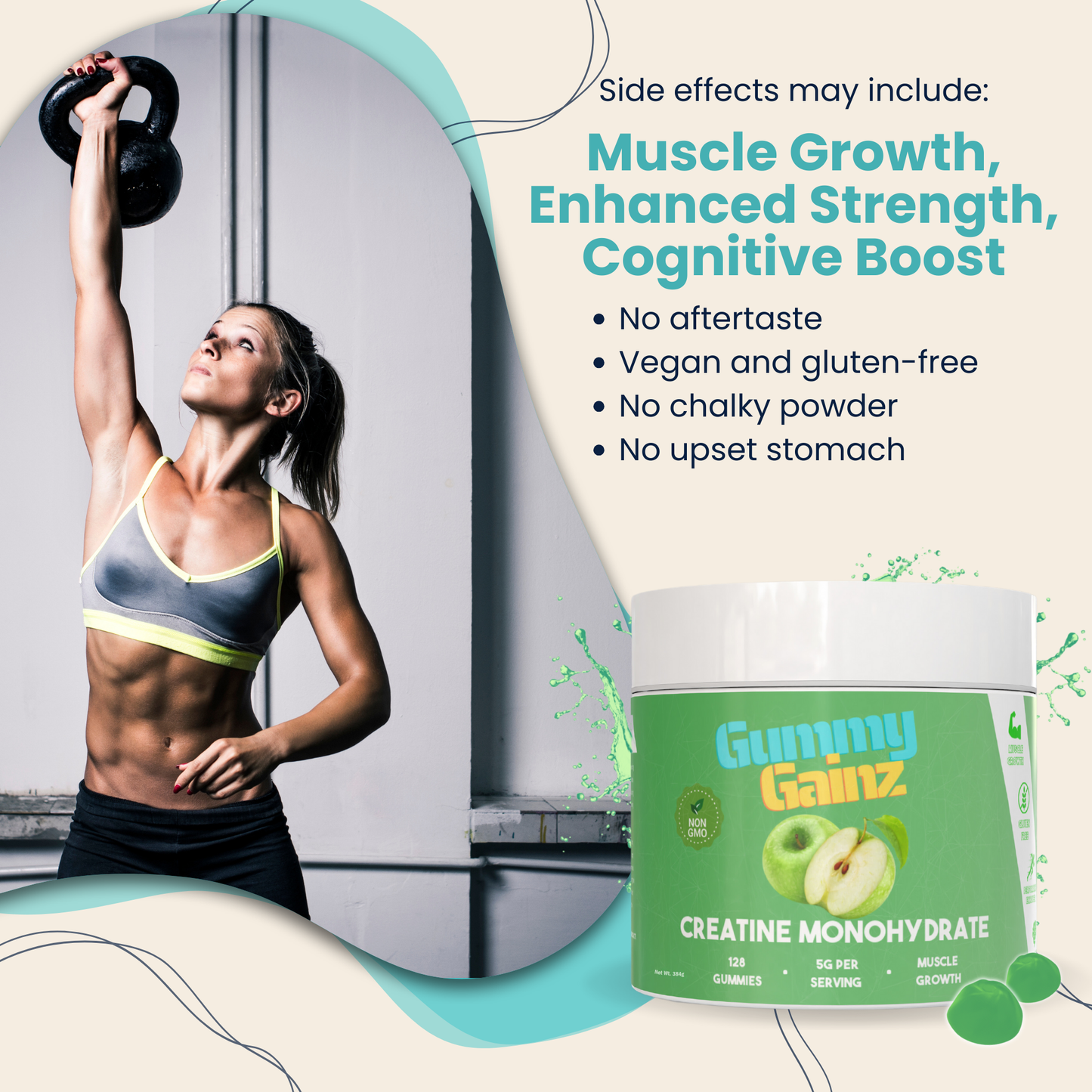 Gummy Gainz Apple Creatine Gummies