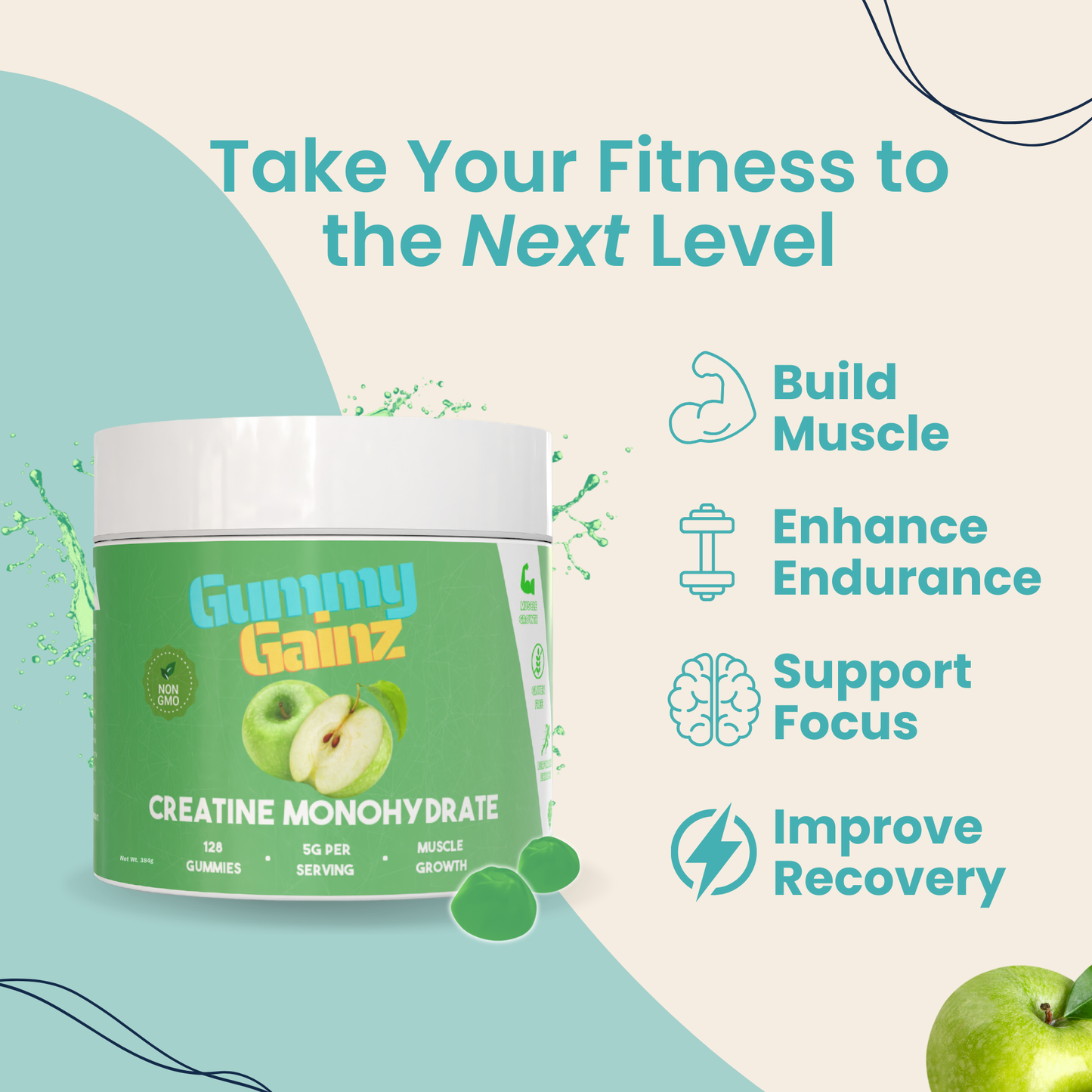 Gummy Gainz Apple Creatine Gummies