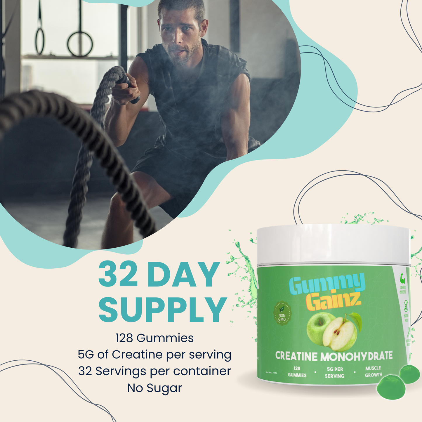 Gummy Gainz Apple Creatine Gummies